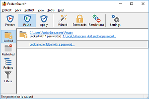 Use Folder Guard to hide folders or protect folders with passwords