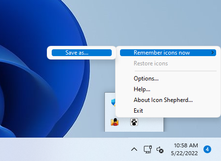 restore desktop icon layout
